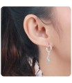 Lock Designed Silver Hoop Earring HO-2054